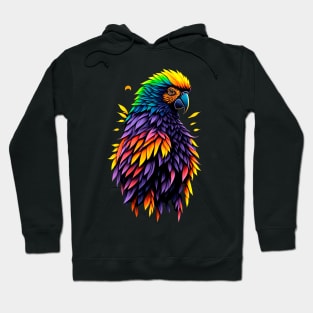 Tropical Majesty: Colorful Macaw Illustration Hoodie